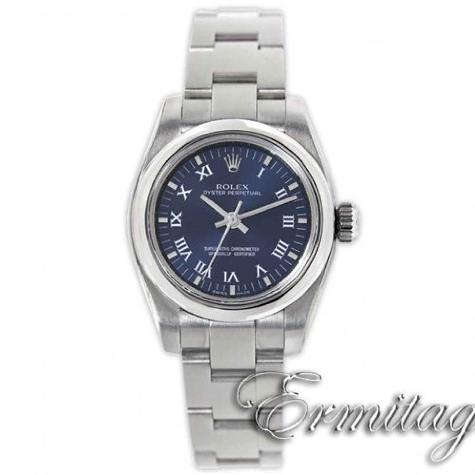 Rolex Oyster Perpetual 176200 Steel with Blue Dial & Roman Markers